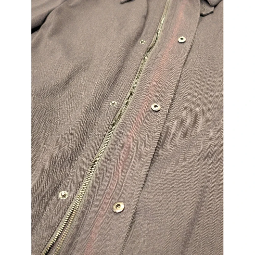 Michael Kors Coat Mens L Charcoal Herringbone Zip Quilted Lined‎ Water Resistant